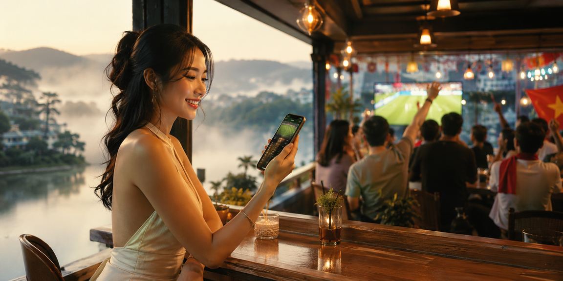 Người dùng tại Đà Lạt đọc nhận định kèo và phân tích thể thao trên thiết bị di động
